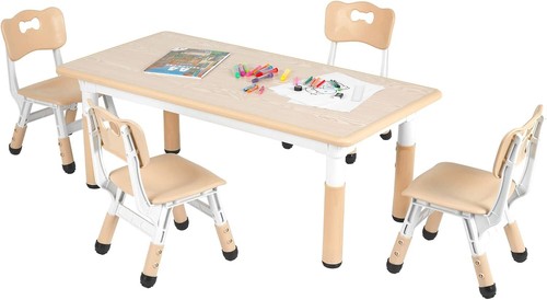 Kids study table and chairs - table,