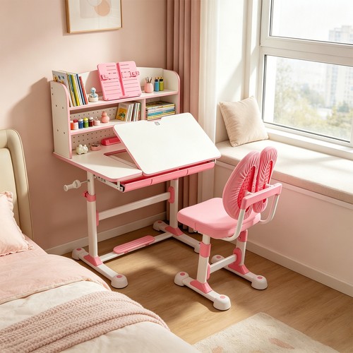 Adjustable kids desk with tilt - adjustable,