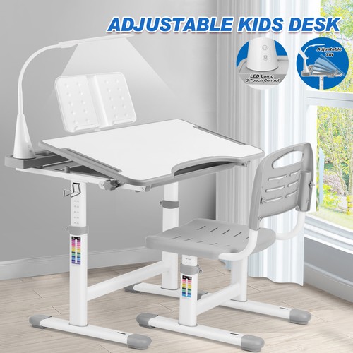 Gray ergonomic kids study - ergonomic, desk