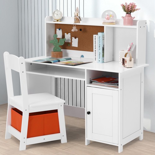Kids white desk - chair, set