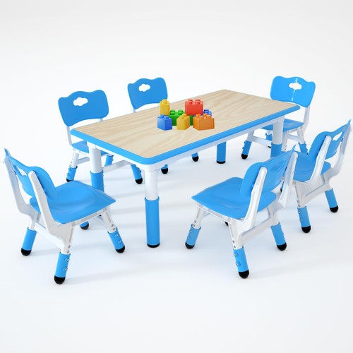 Kids study table and chairs - study,